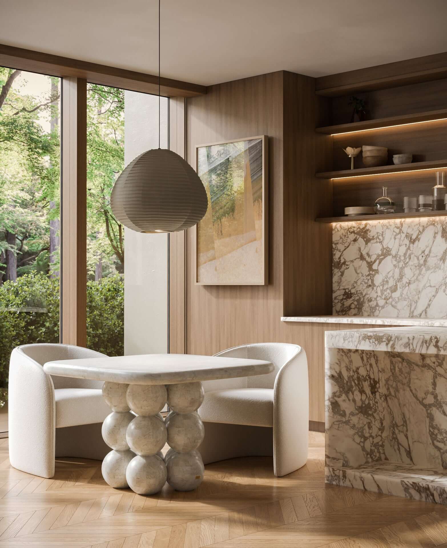 PERLAS SQUARE DINING TABLE ~ EN GOLD