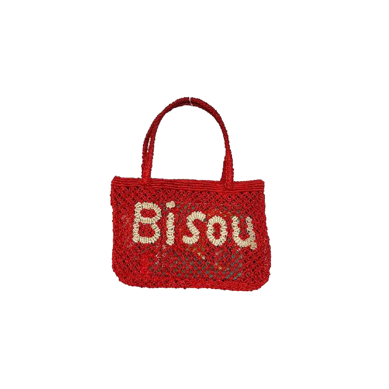 THE JACKSONS LONDON JUTE BAG . BISOU .IN SCARLETT WITH NATURAL