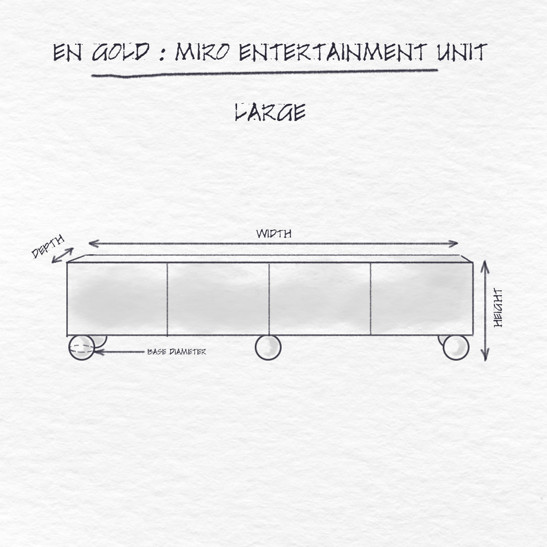 MIRO ENTERTAINMENT UNIT, LARGE ~ EN GOLD