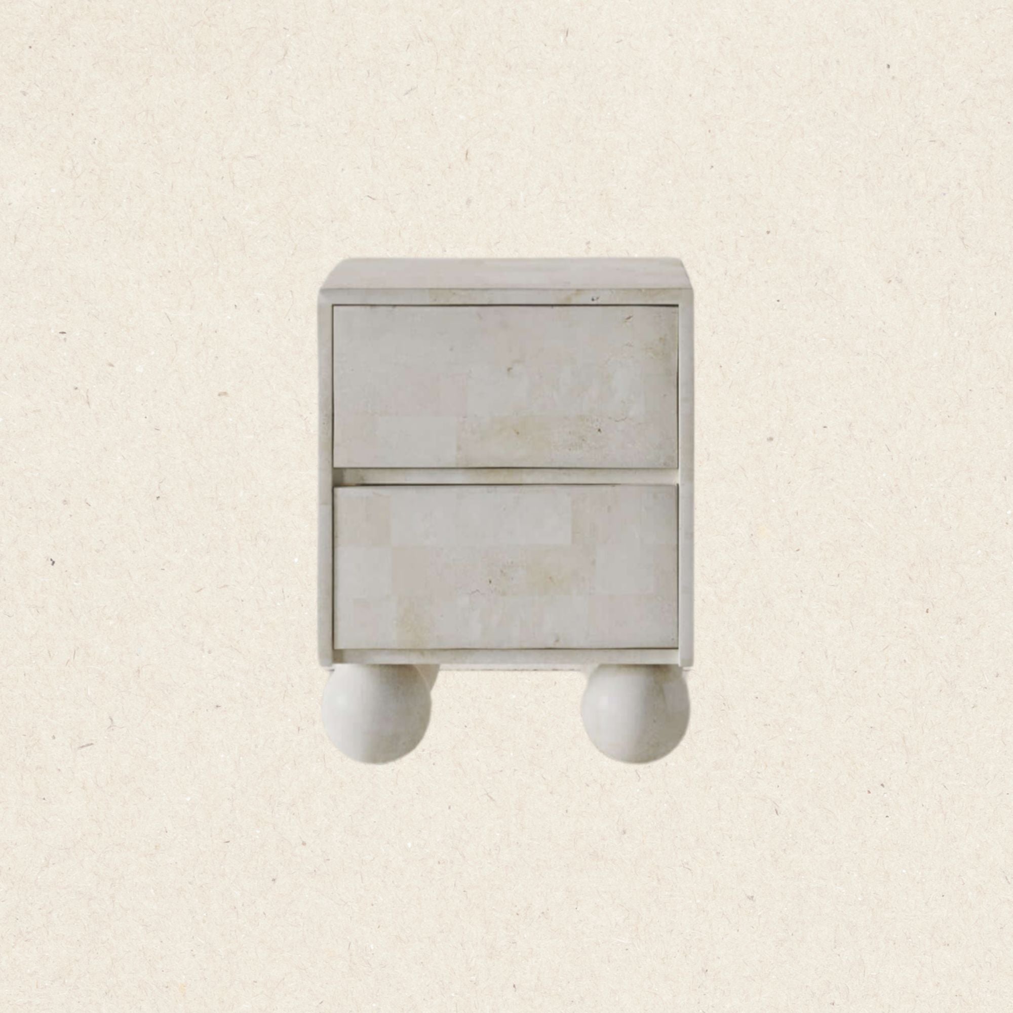 MIRO BEDSIDE TABLE | SPANISH BEIGE MARBLE ⁓ EN GOLD