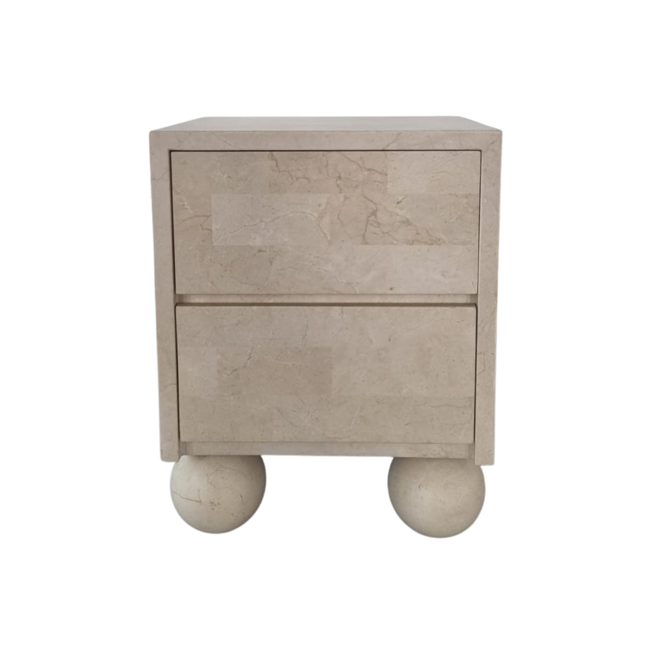 MIRO BEDSIDE TABLE | SPANISH BEIGE MARBLE ⁓ EN GOLD
