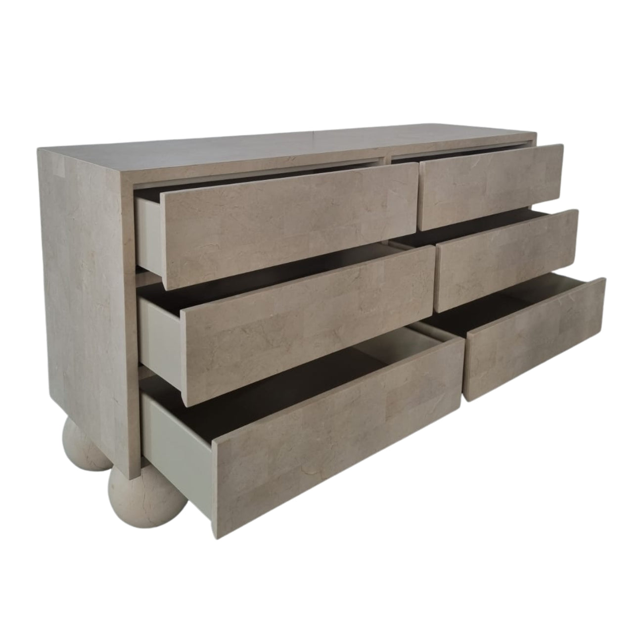 MIRO CHEST OF DRAWERS | SPANISH BEIGE MARBLE ⁓ EN GOLD