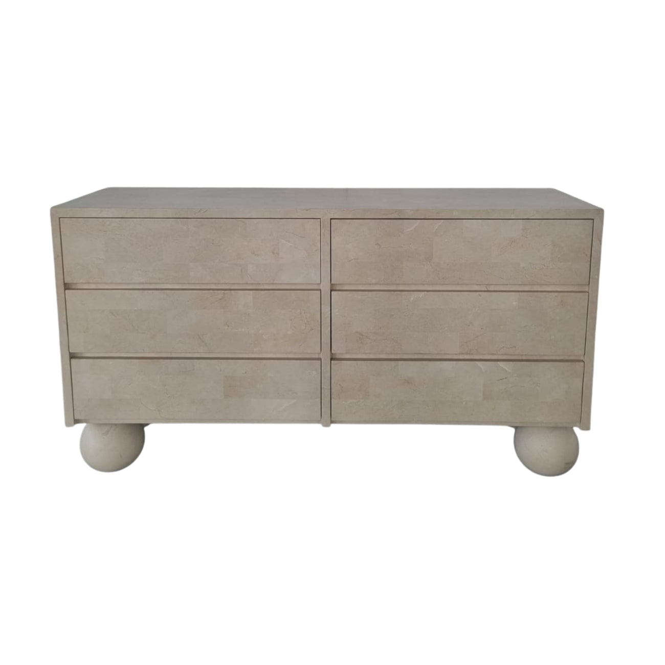 MIRO CHEST OF DRAWERS | SPANISH BEIGE MARBLE ⁓ EN GOLD