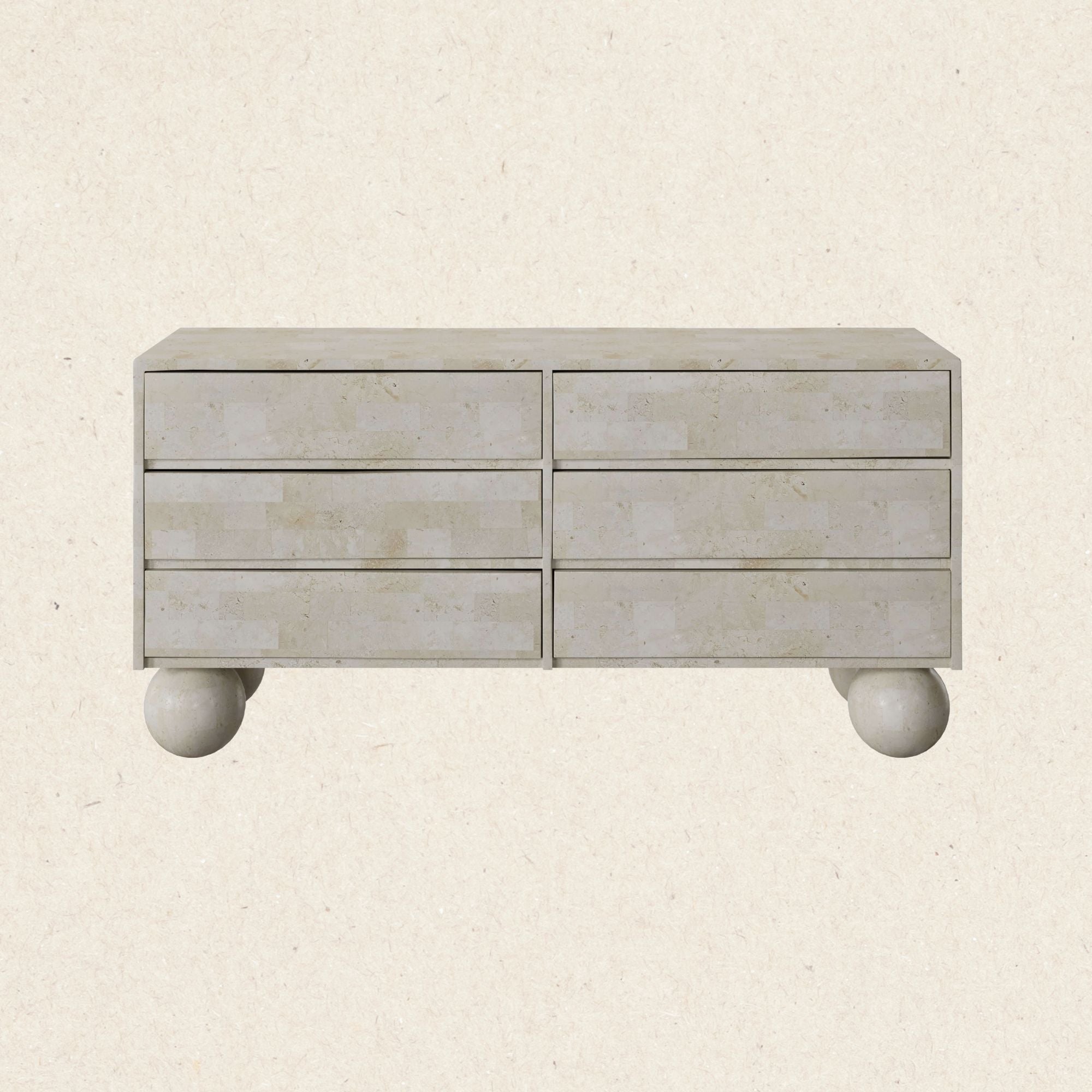 MIRO CHEST OF DRAWERS | SPANISH BEIGE MARBLE ⁓ EN GOLD