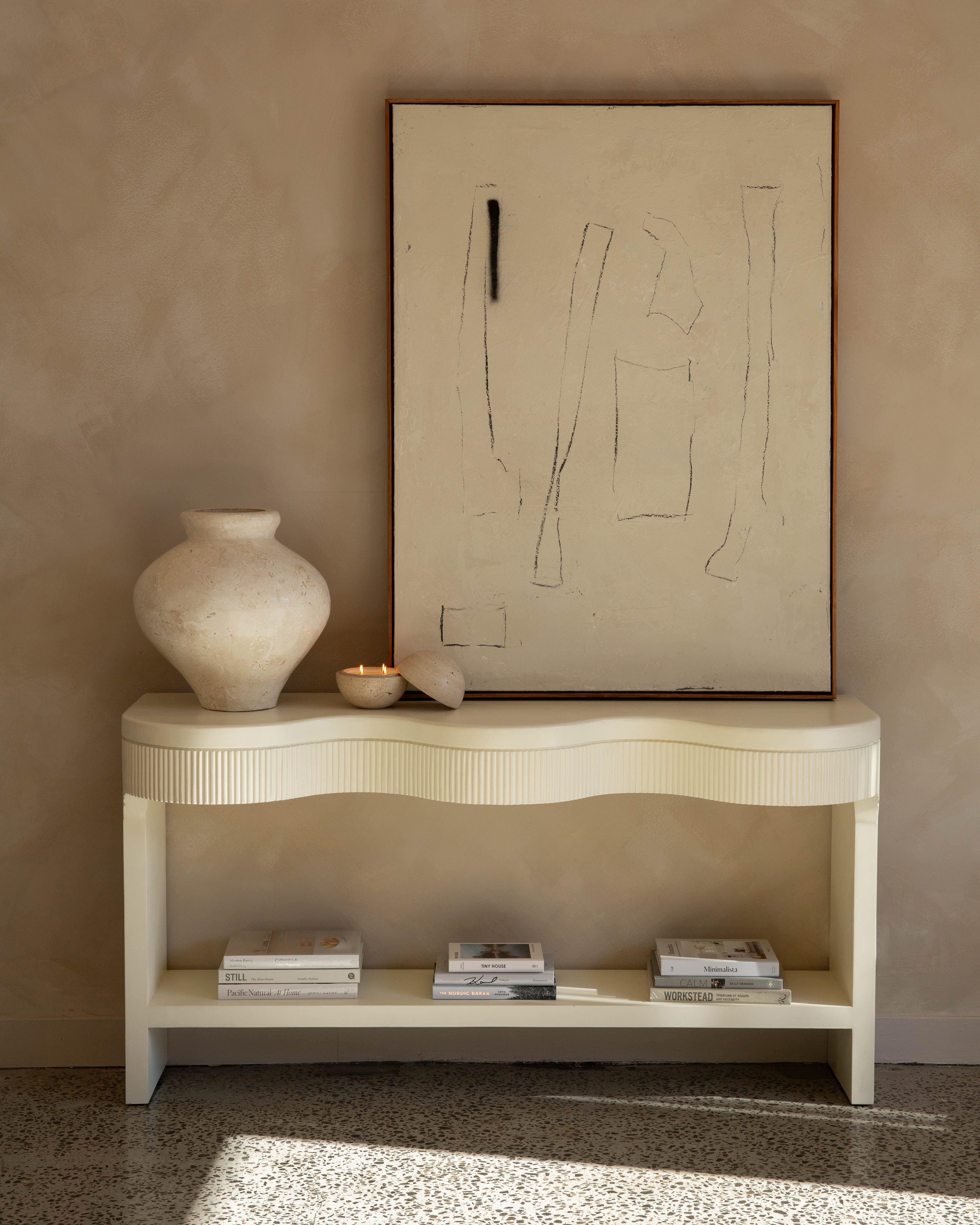 ONDA CONSOLE TABLE, CREAM ⁓ EN GOLD