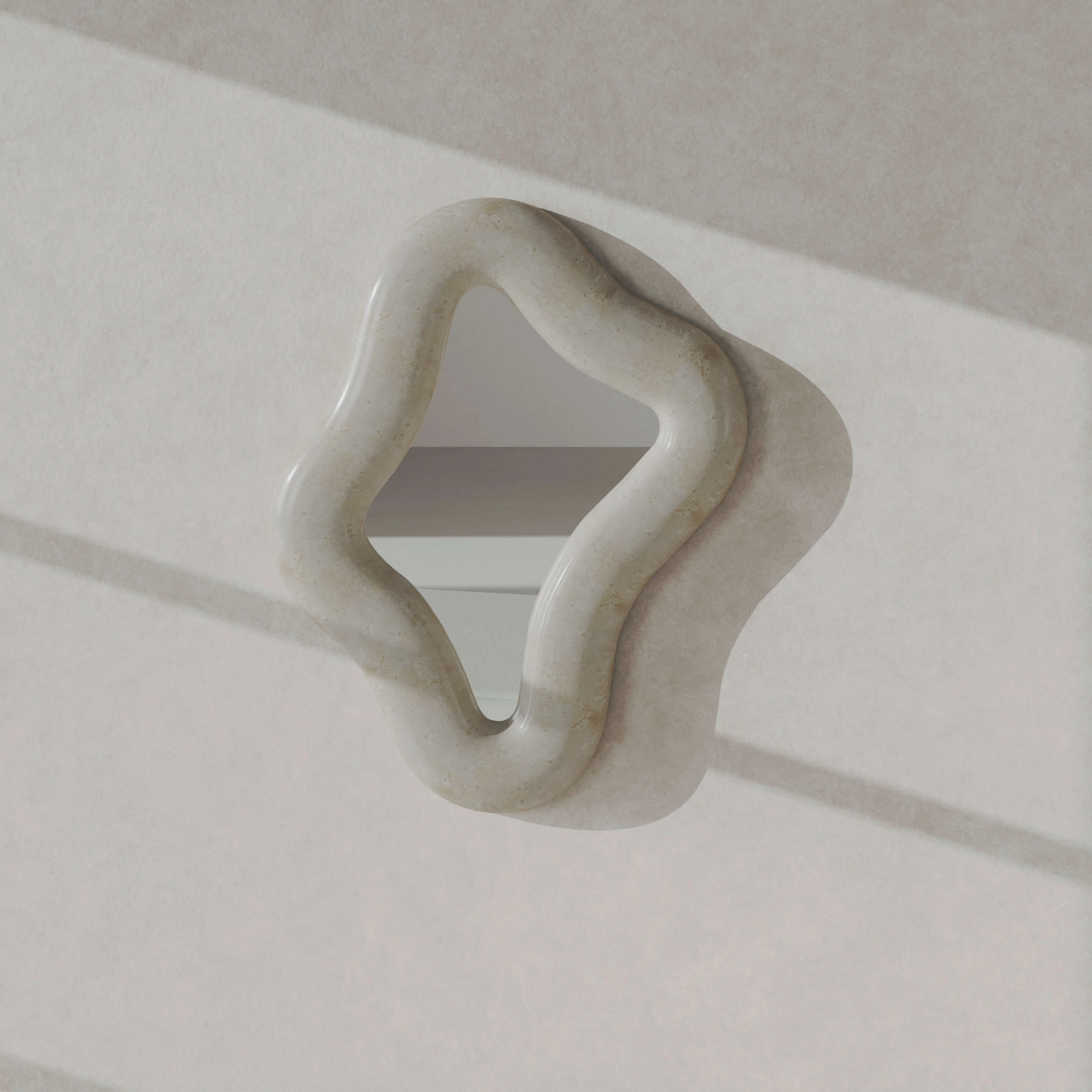 PARADIS MIRROR - SPANISH BEIGE MARBLE ~ EN GOLD