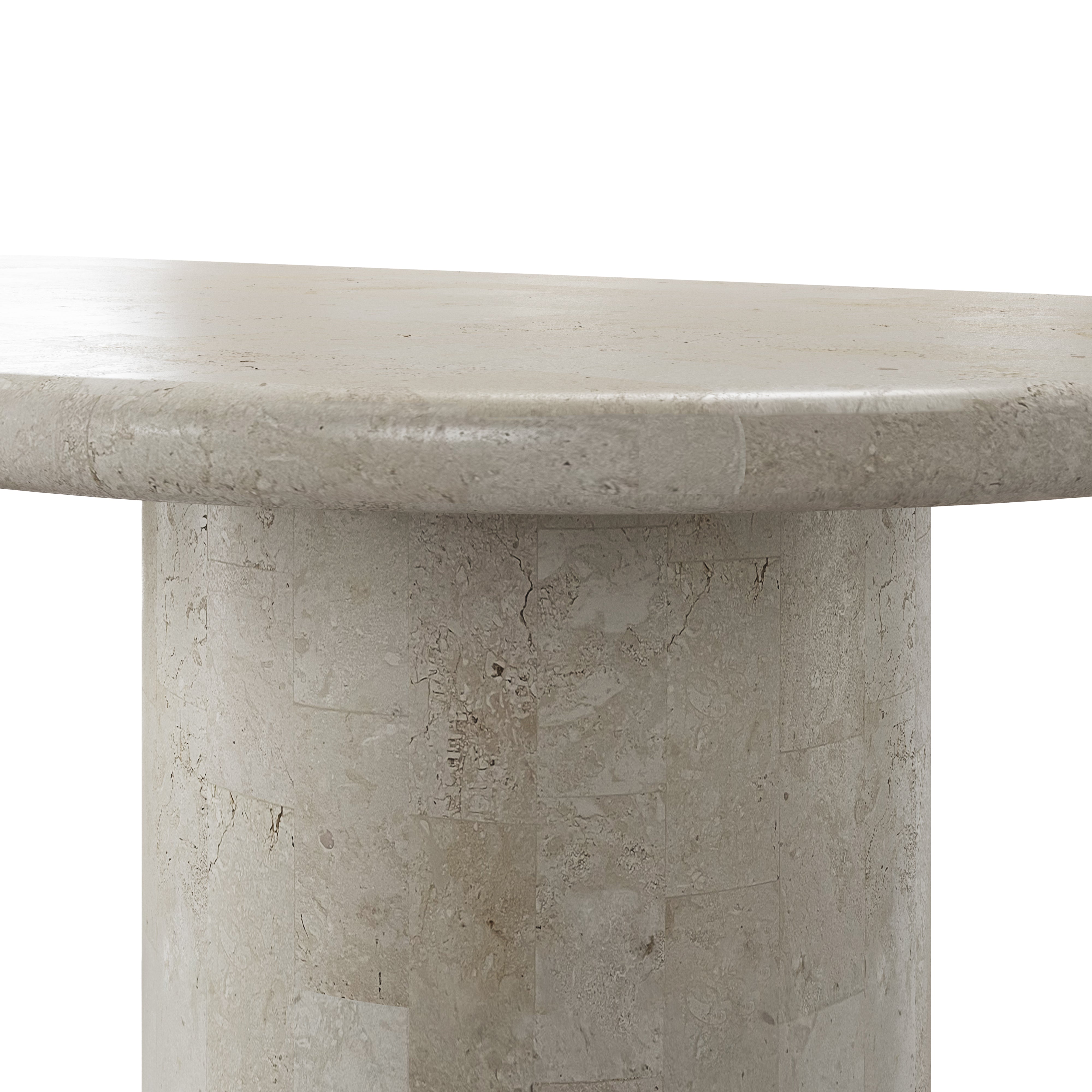 PARADIS OVAL DINING TABLE- SPANISH BEIGE MARBLE ~ EN GOLD