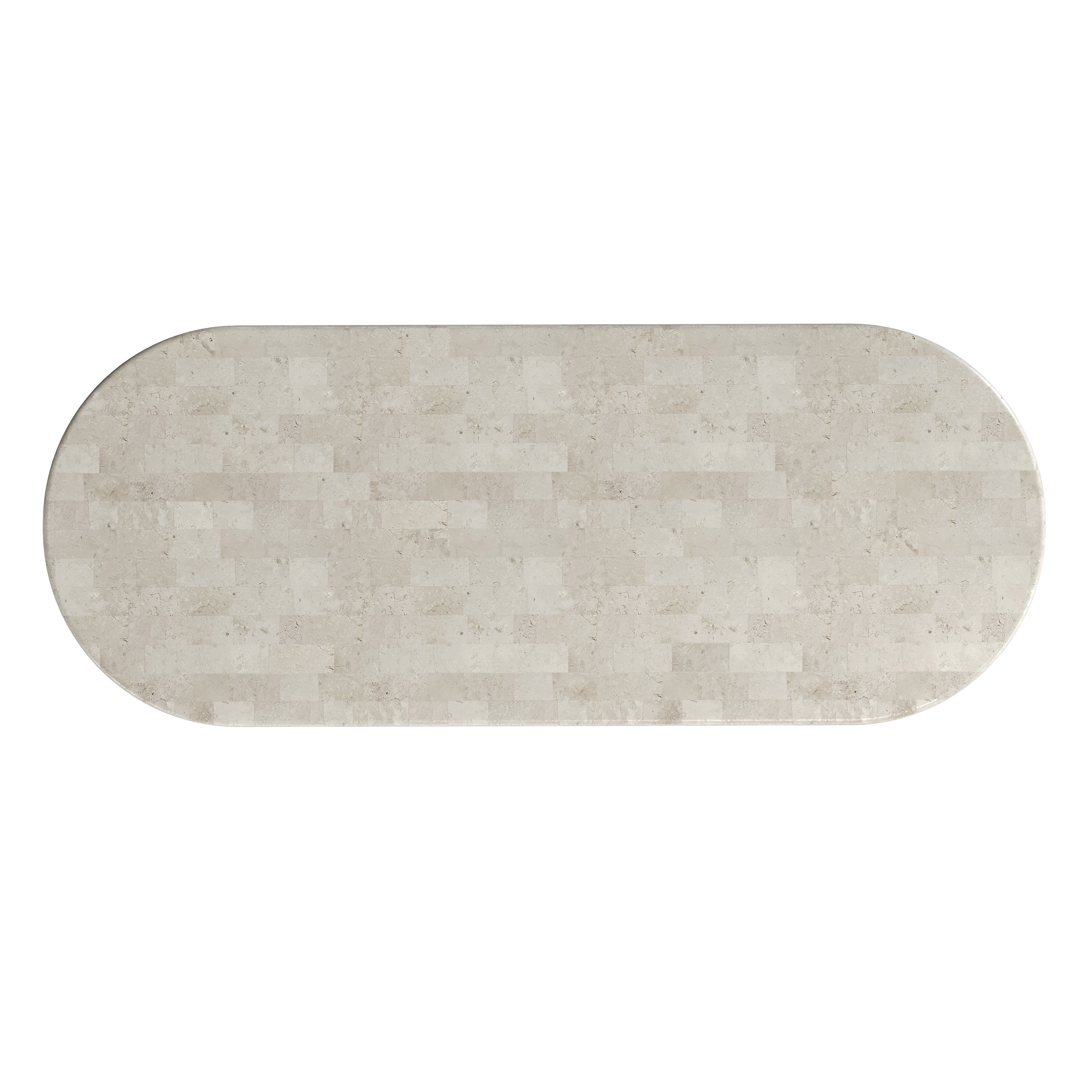 PARADIS OVAL DINING TABLE- SPANISH BEIGE MARBLE ~ EN GOLD