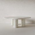 PARADIS COFFEE TABLE - NATURAL WHITE FOSSILSTONE ⁓ EN GOLD