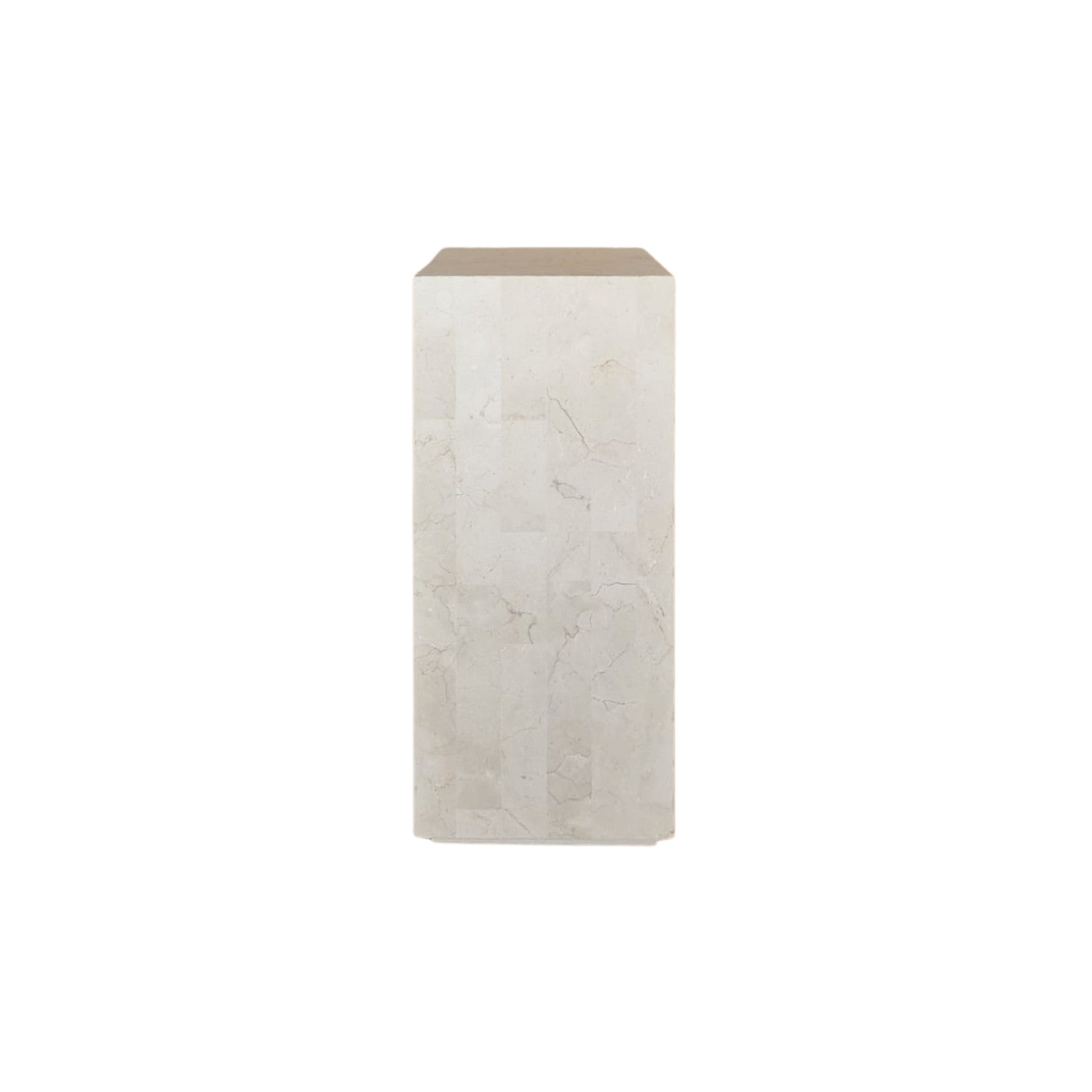 SPANISH BEIGE MARBLE PLINTH | MEDIUM ⁓ EN GOLD