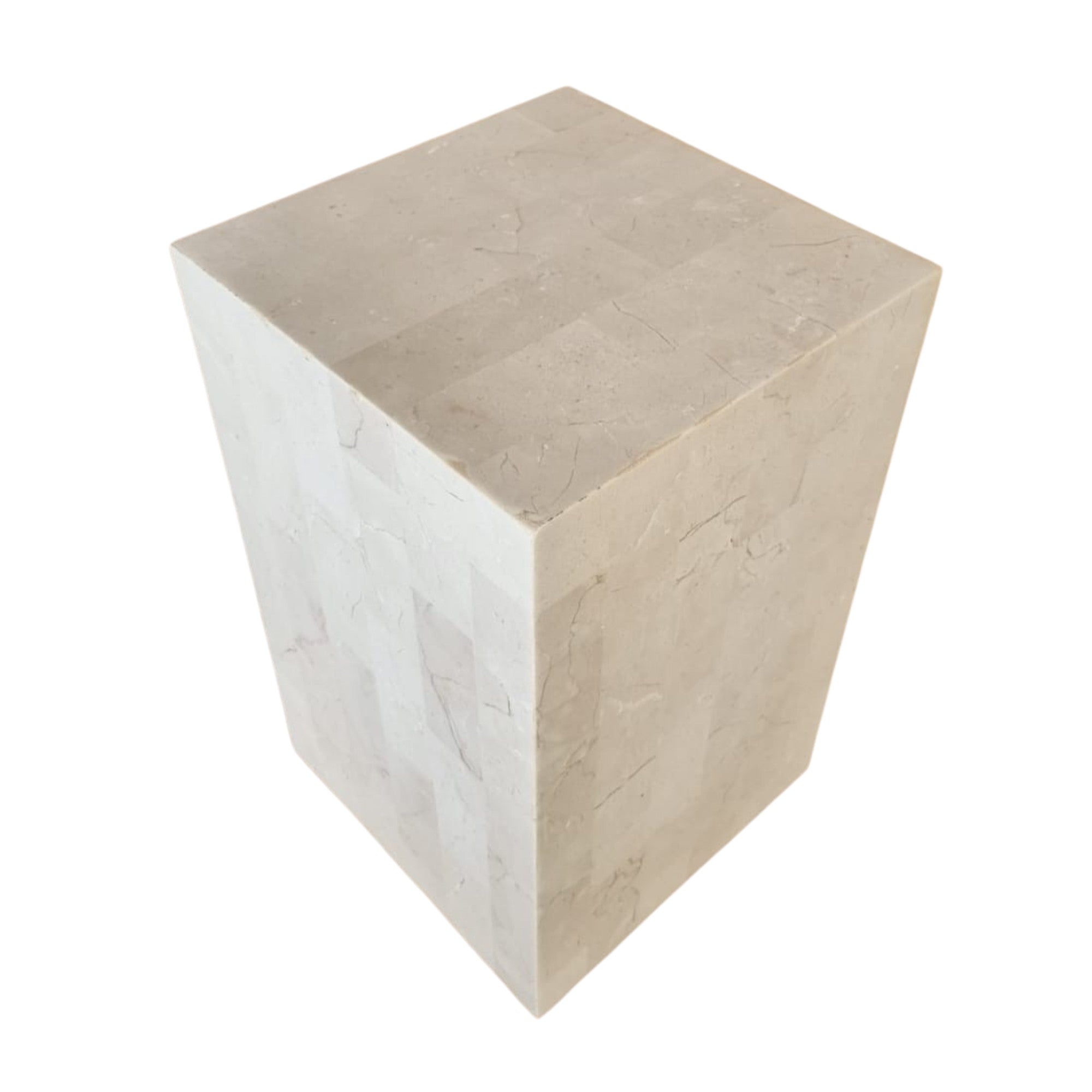 SPANISH BEIGE MARBLE PLINTH | SMALL ⁓ EN GOLD