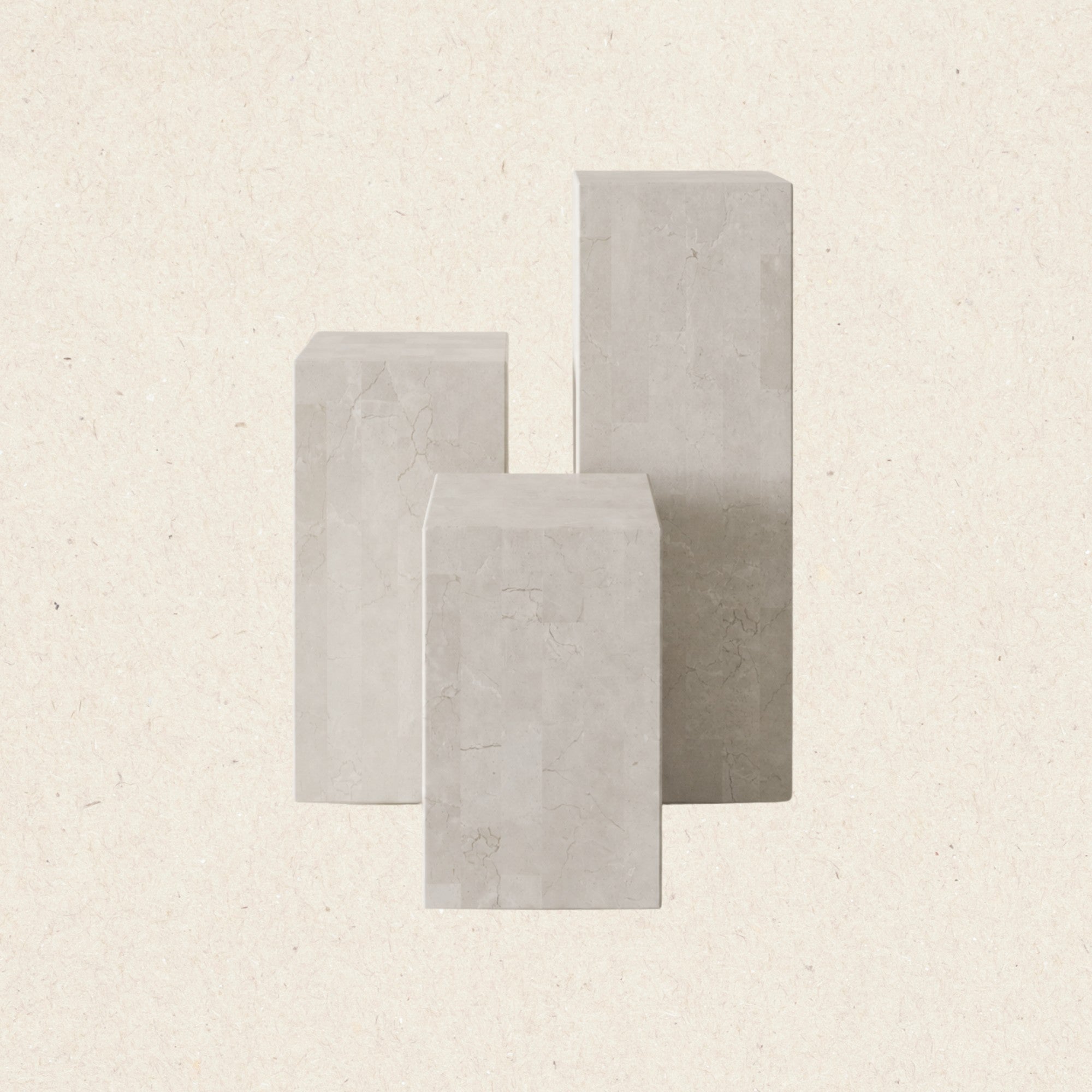 SPANISH BEIGE MARBLE PLINTH | SMALL ⁓ EN GOLD