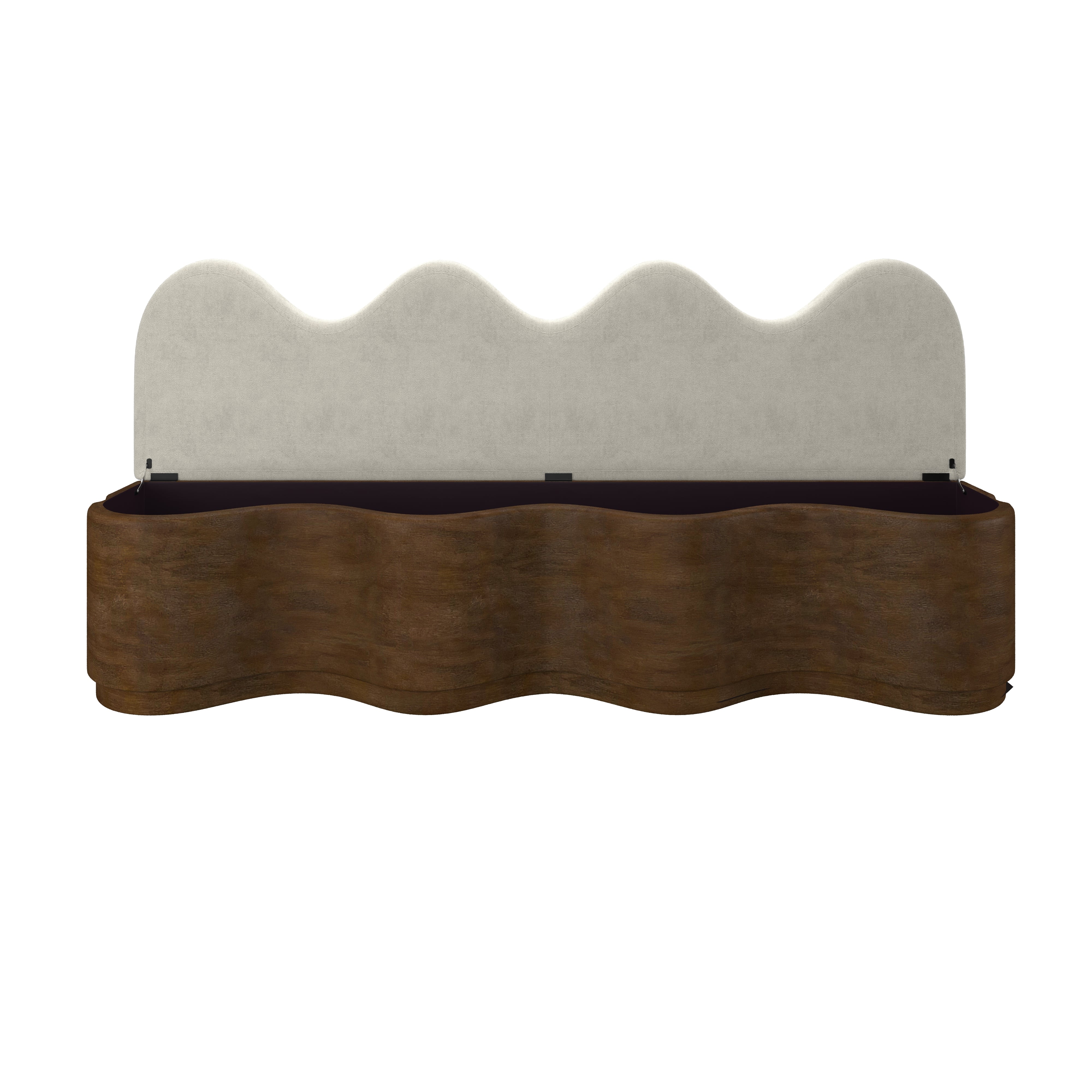 TRIANA BENCH KING, ESPRESSO ~ EN GOLD