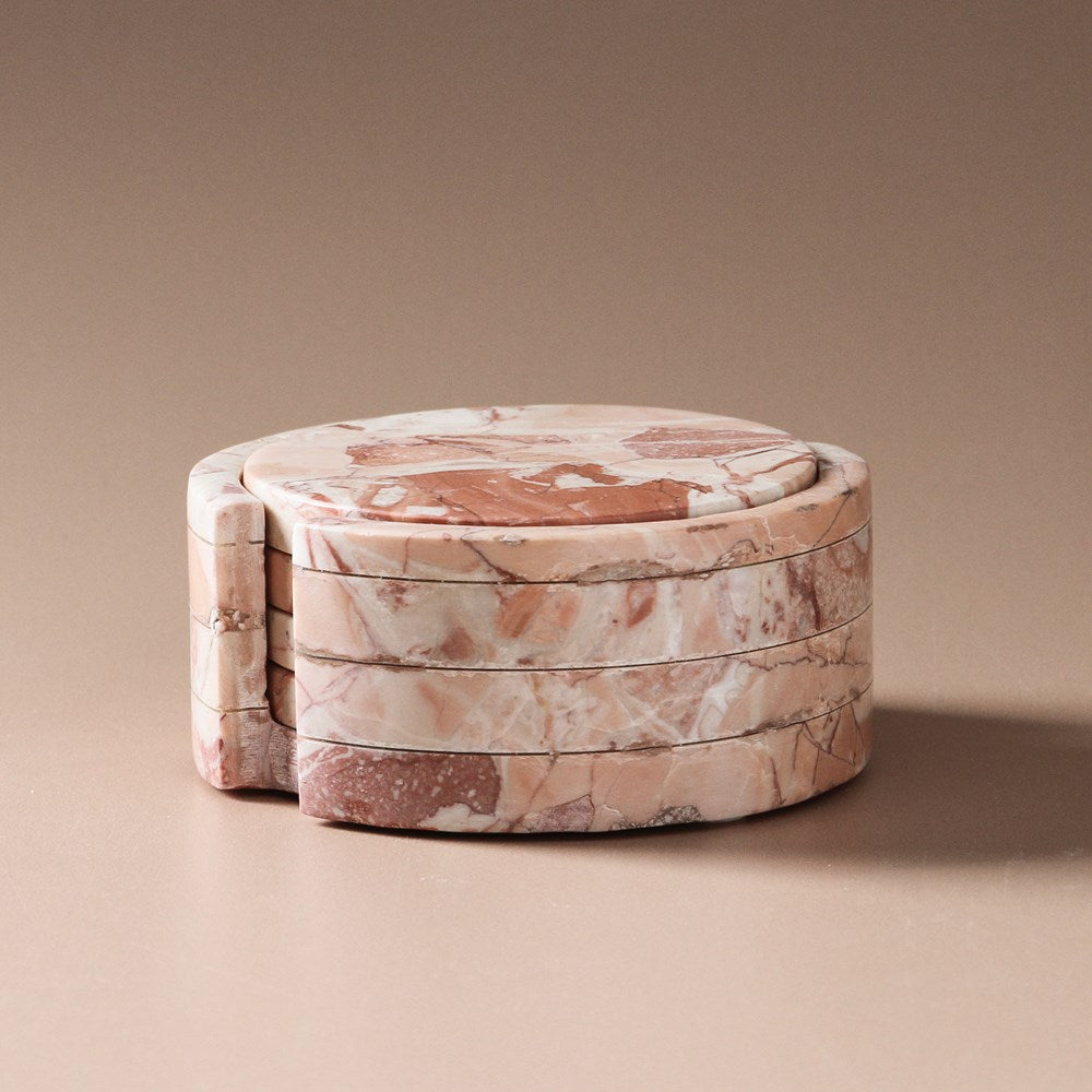 PINK STONE ODITE COASTERS (SET OF 4)
