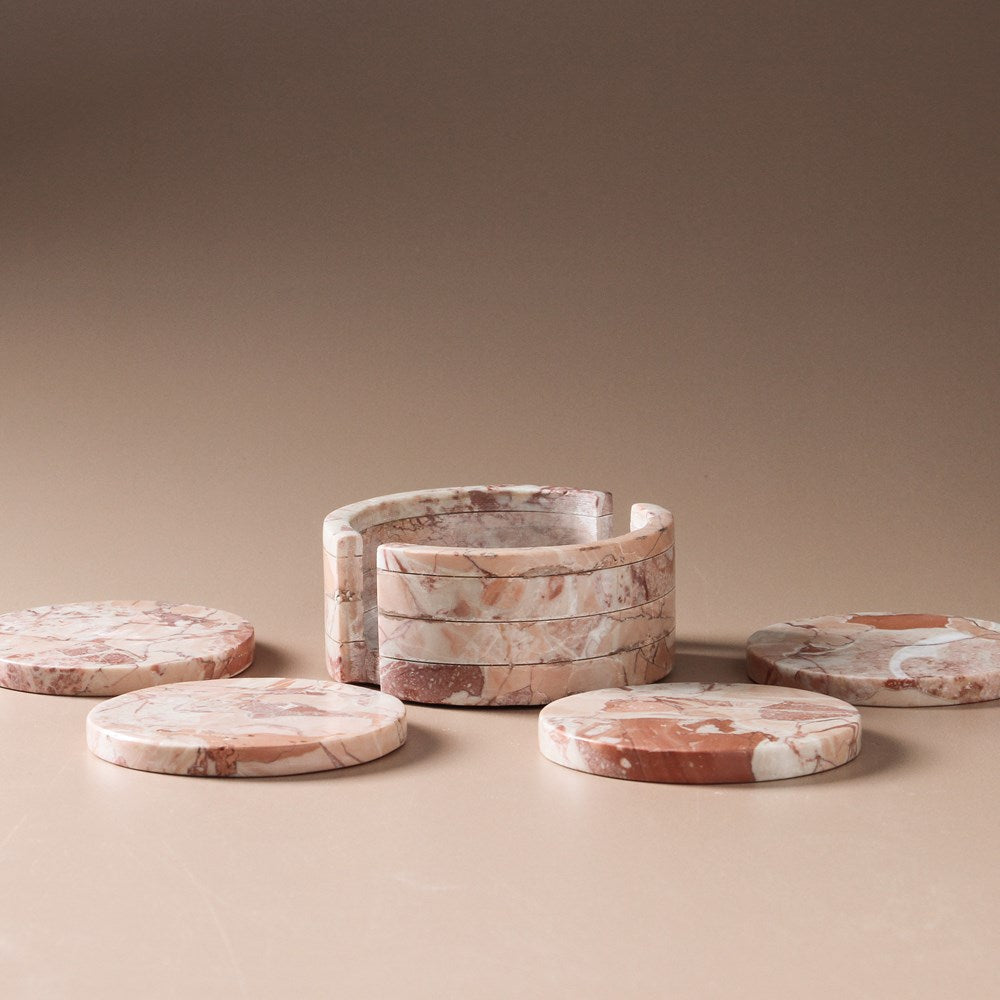 PINK STONE ODITE COASTERS (SET OF 4)