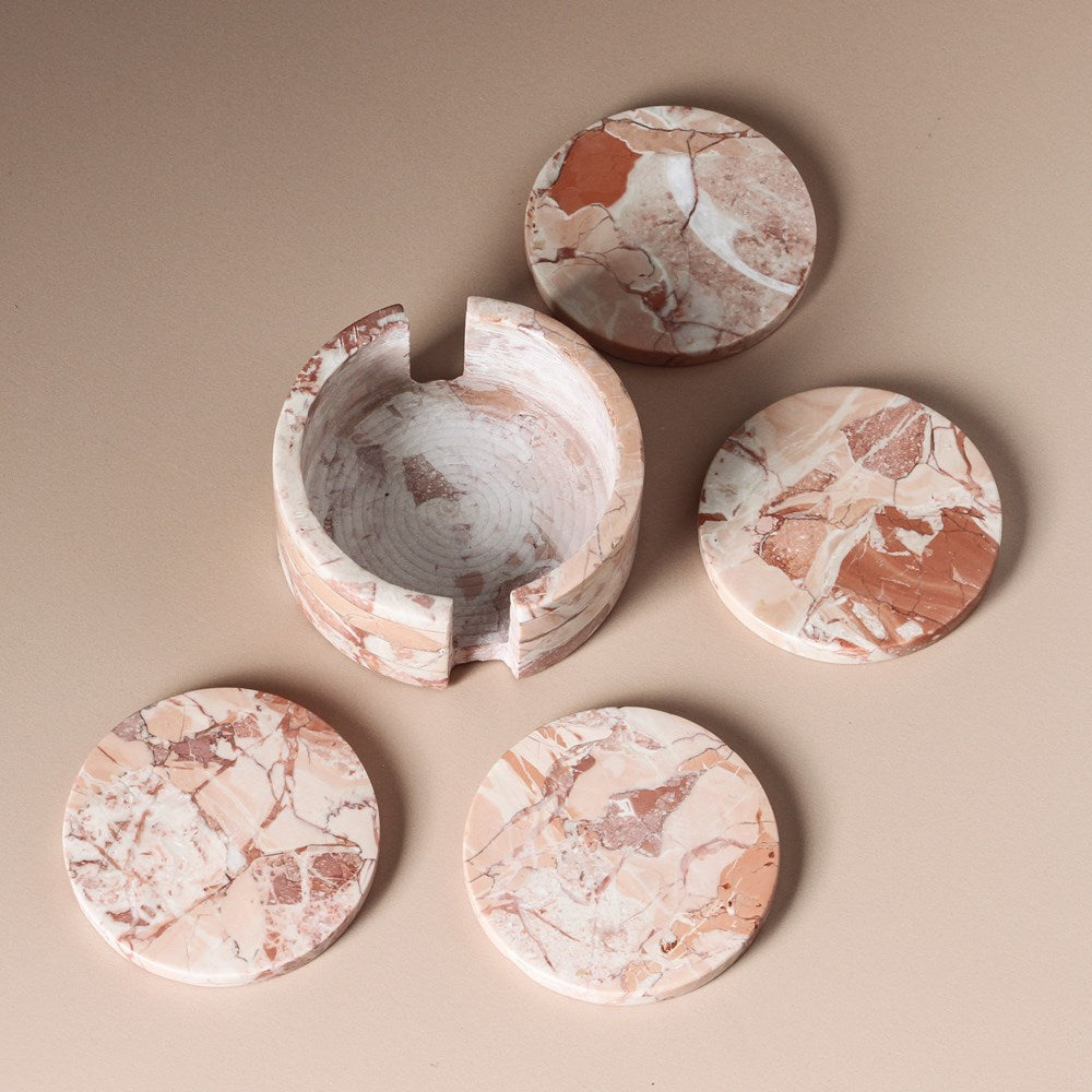 PINK STONE ODITE COASTERS (SET OF 4)