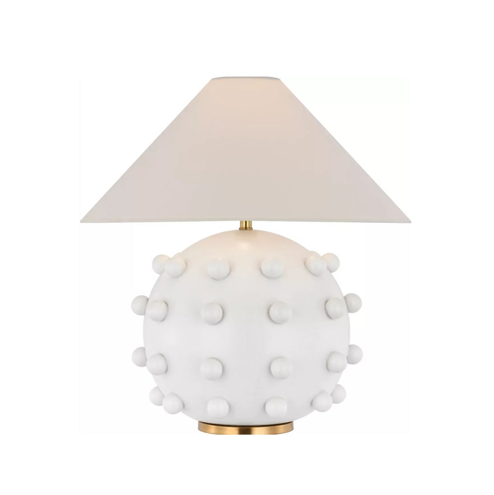 LINDEN MEDIUM ORB TABLE LAMP, WHITE ⁓ KELLY WEARSTLER