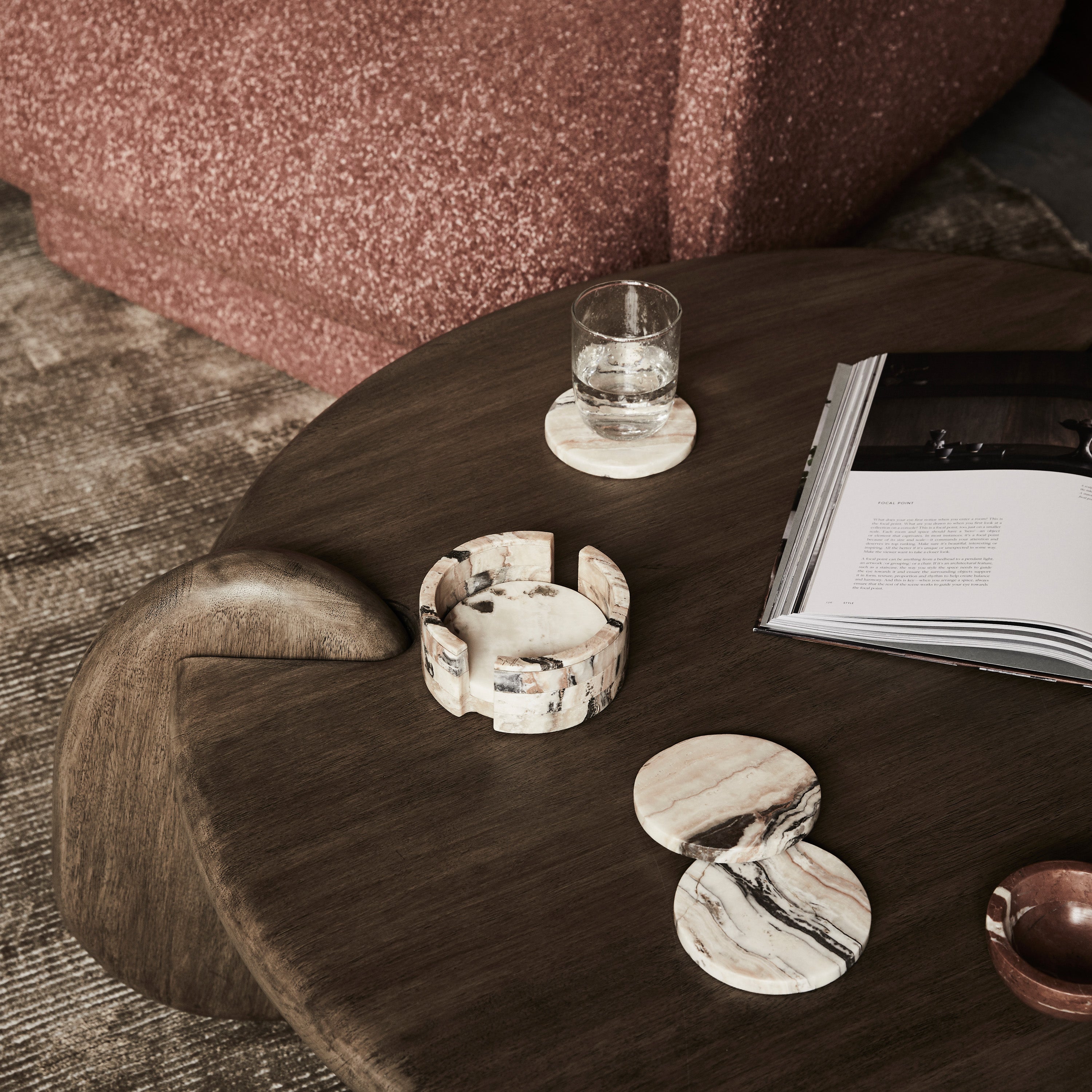 MULTI TRAVERTINE ODITE COASTERS (SET OF 4)