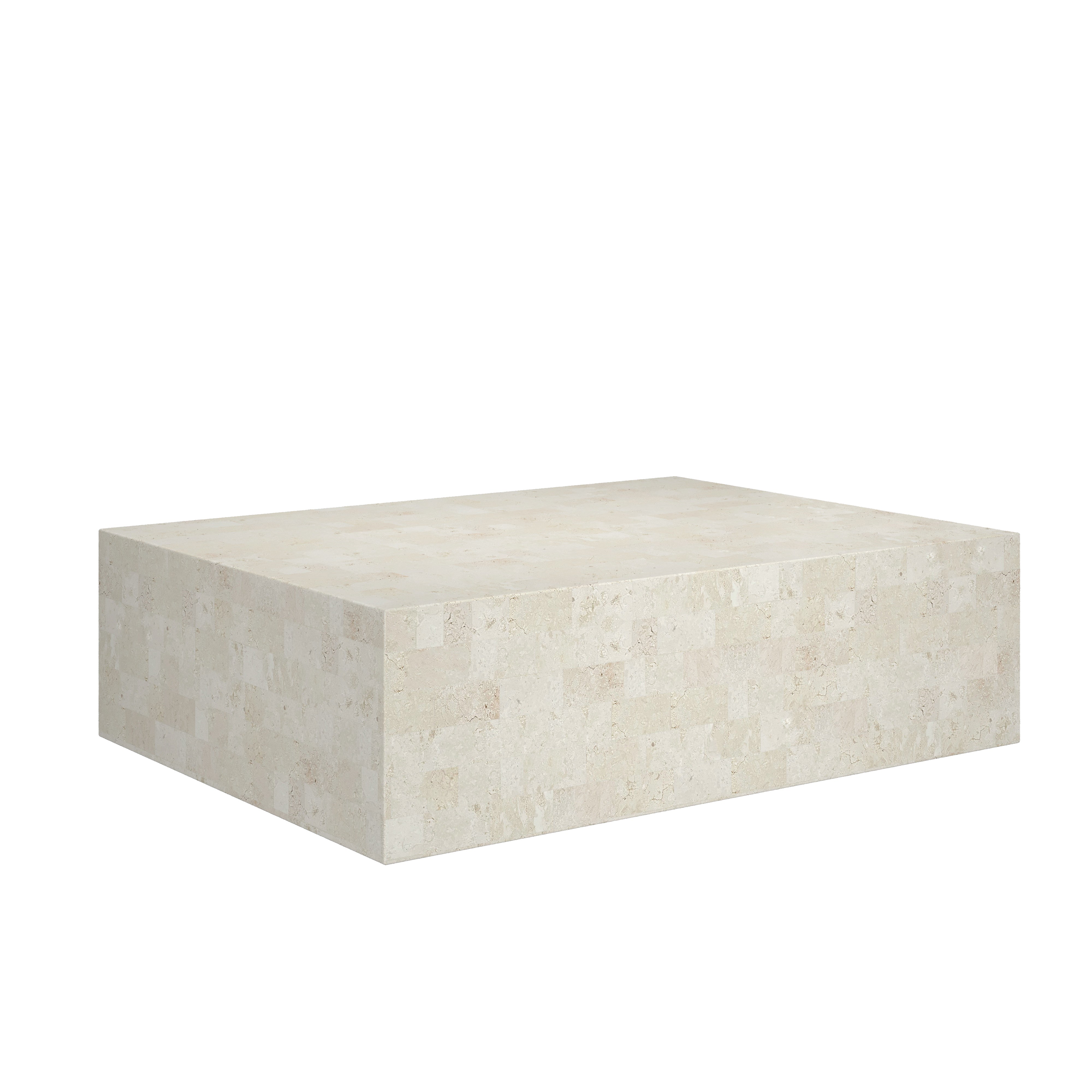 MALA COFFEE TABLE, FOSSIL STONE ~ EN GOLD