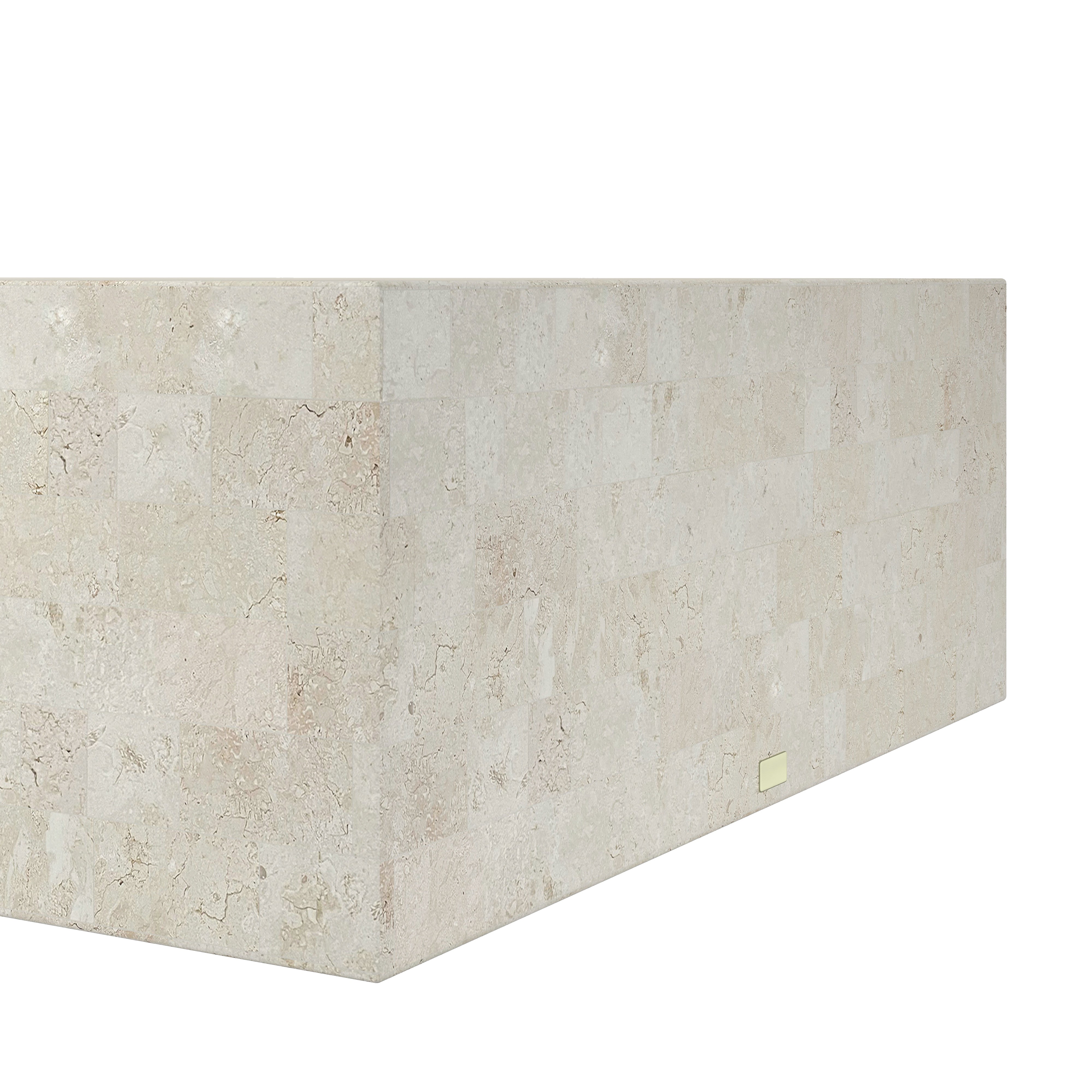 MALA COFFEE TABLE, FOSSIL STONE ~ EN GOLD