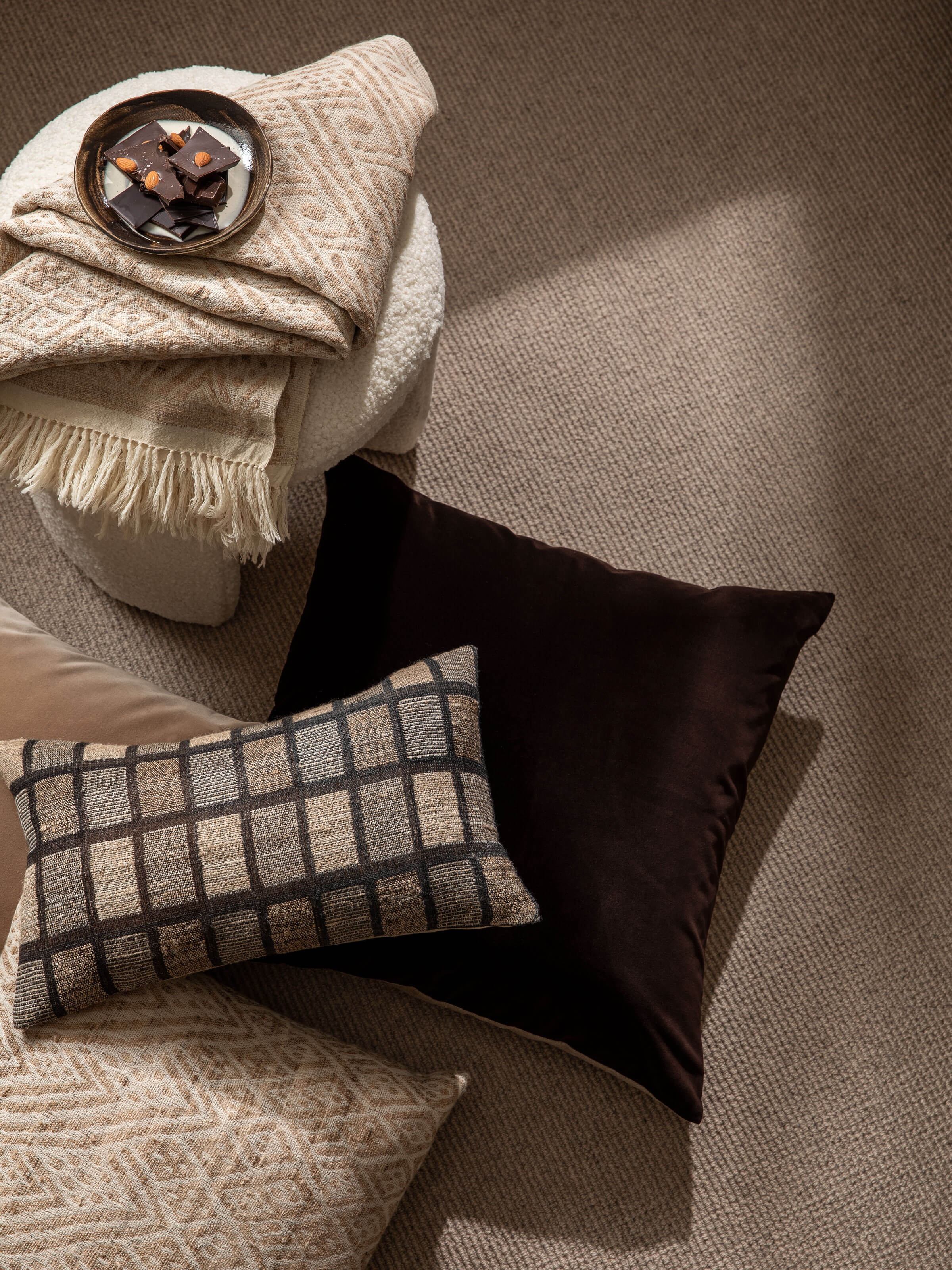 ETRO VELVET CUSHION IN CHOCOLATE ~ L&M HOME