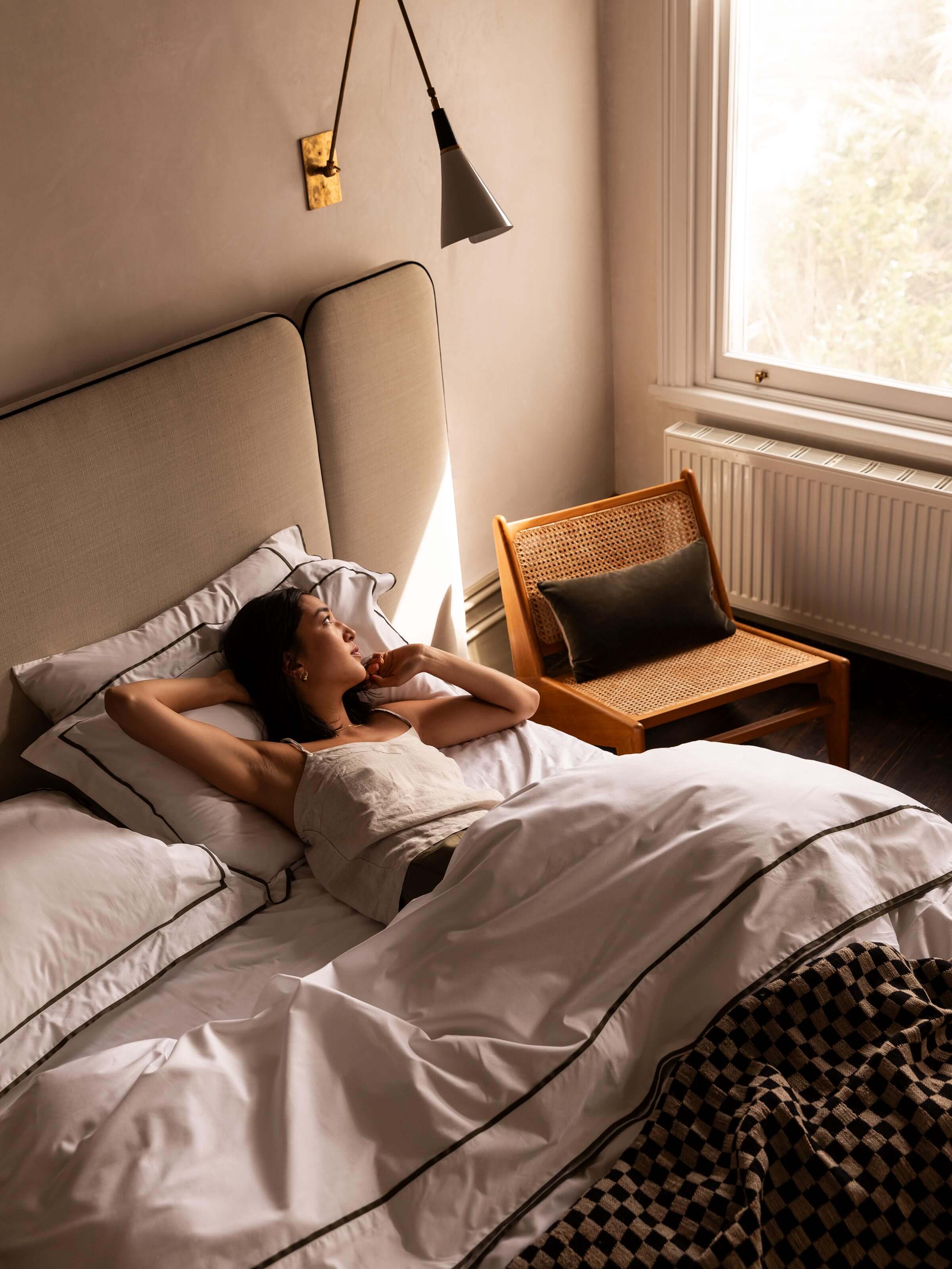 MATTEO BLACK WOOL & SILK THROW ~ L&M HOME