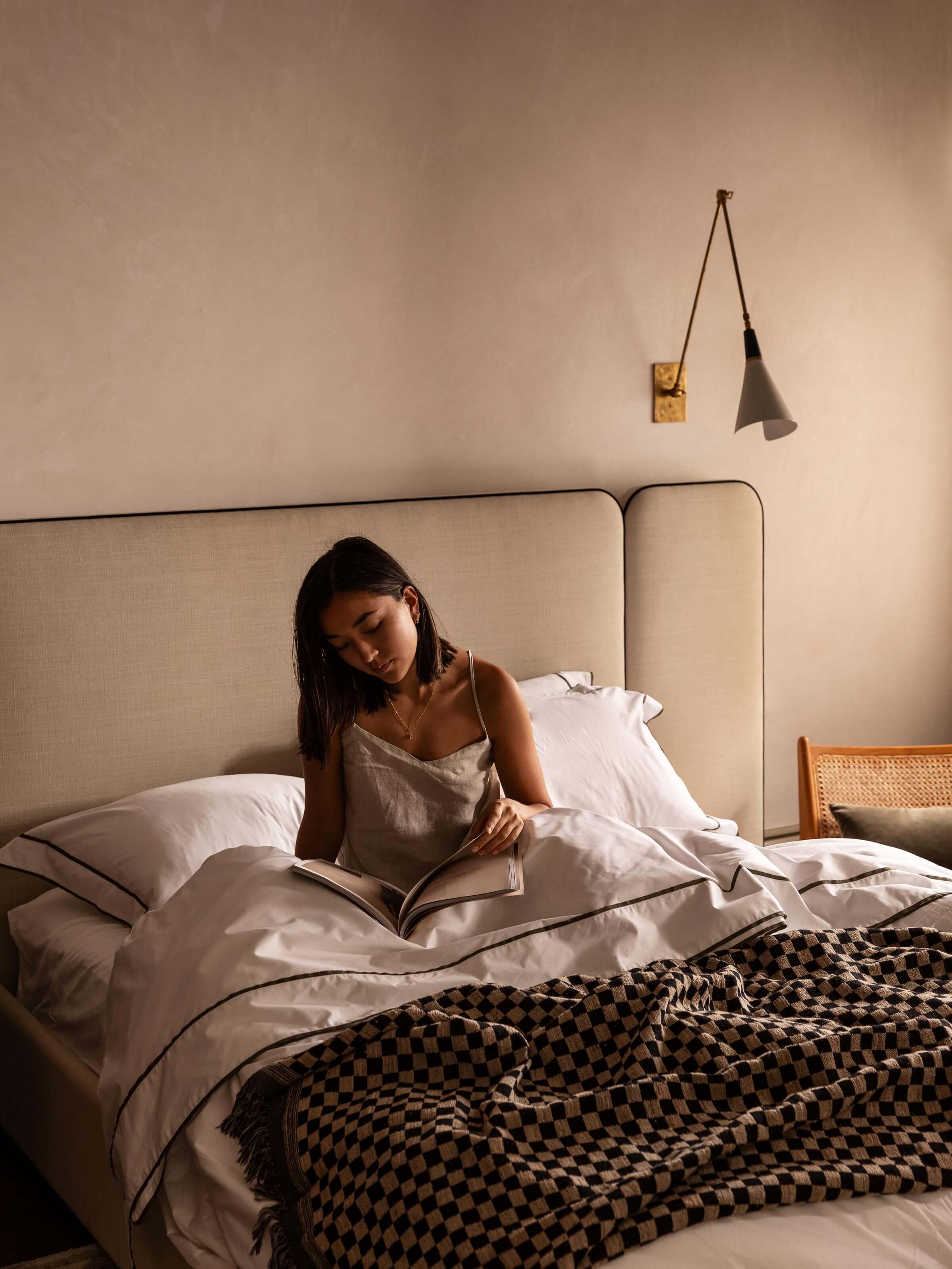 MATTEO BLACK WOOL & SILK THROW ~ L&M HOME