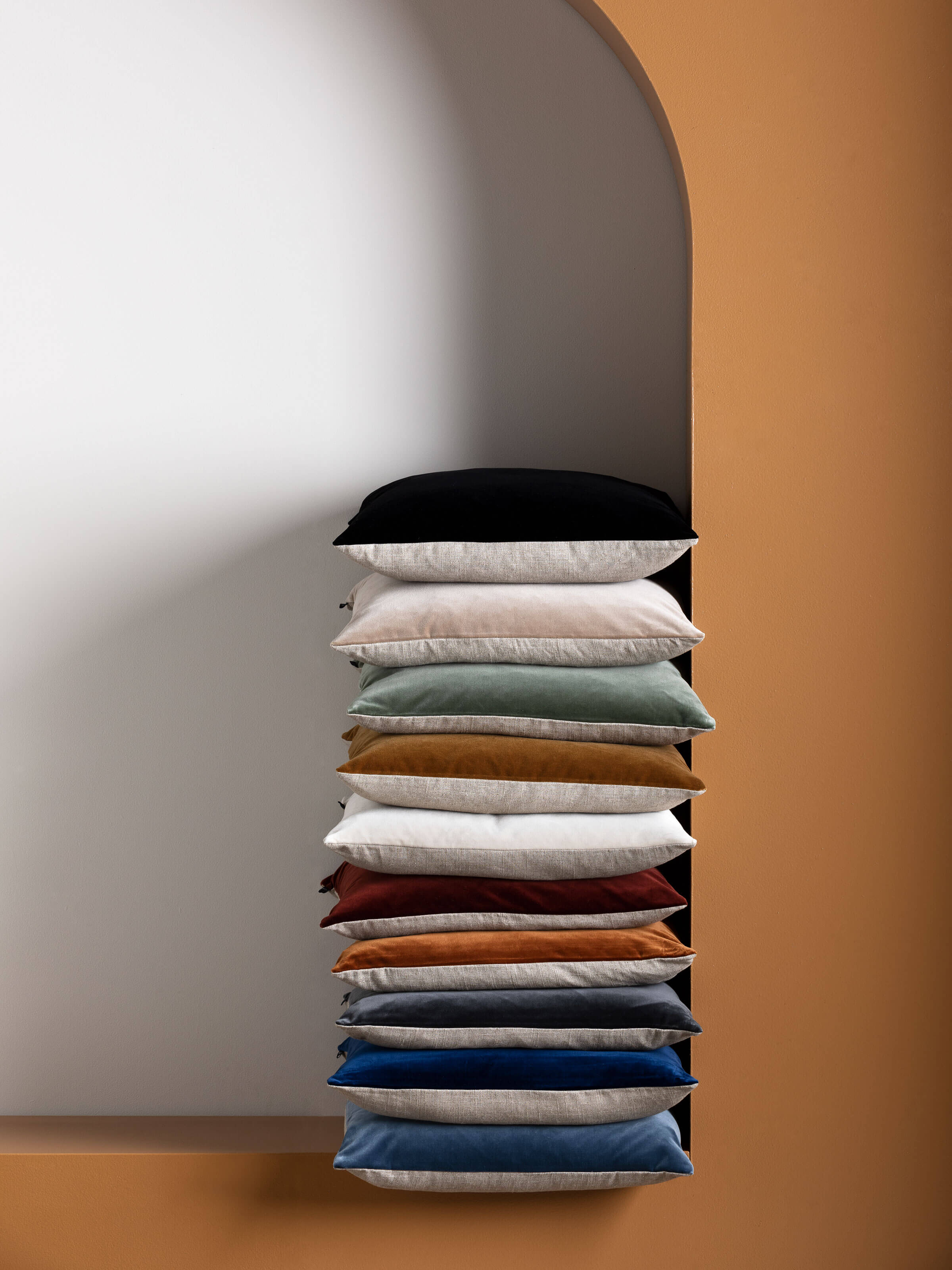 ETRO VELVET CUSHION IN ALMOND ~ L&M HOME