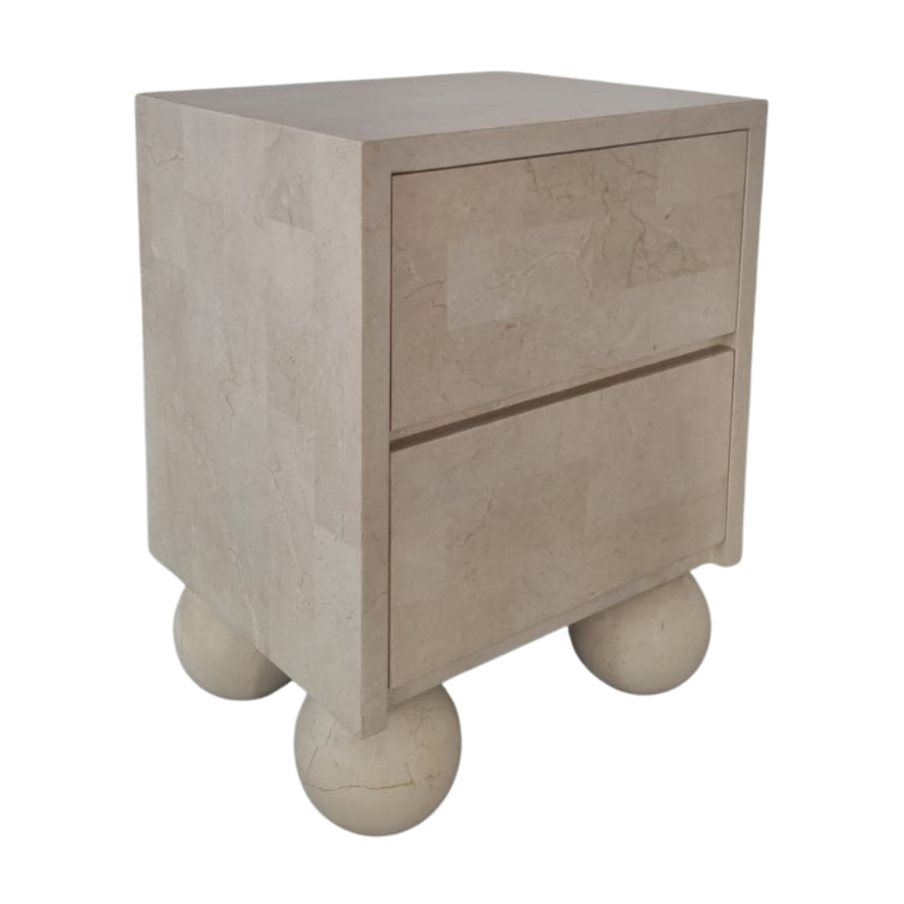 MIRO BEDSIDE TABLE | SPANISH BEIGE MARBLE ⁓ EN GOLD