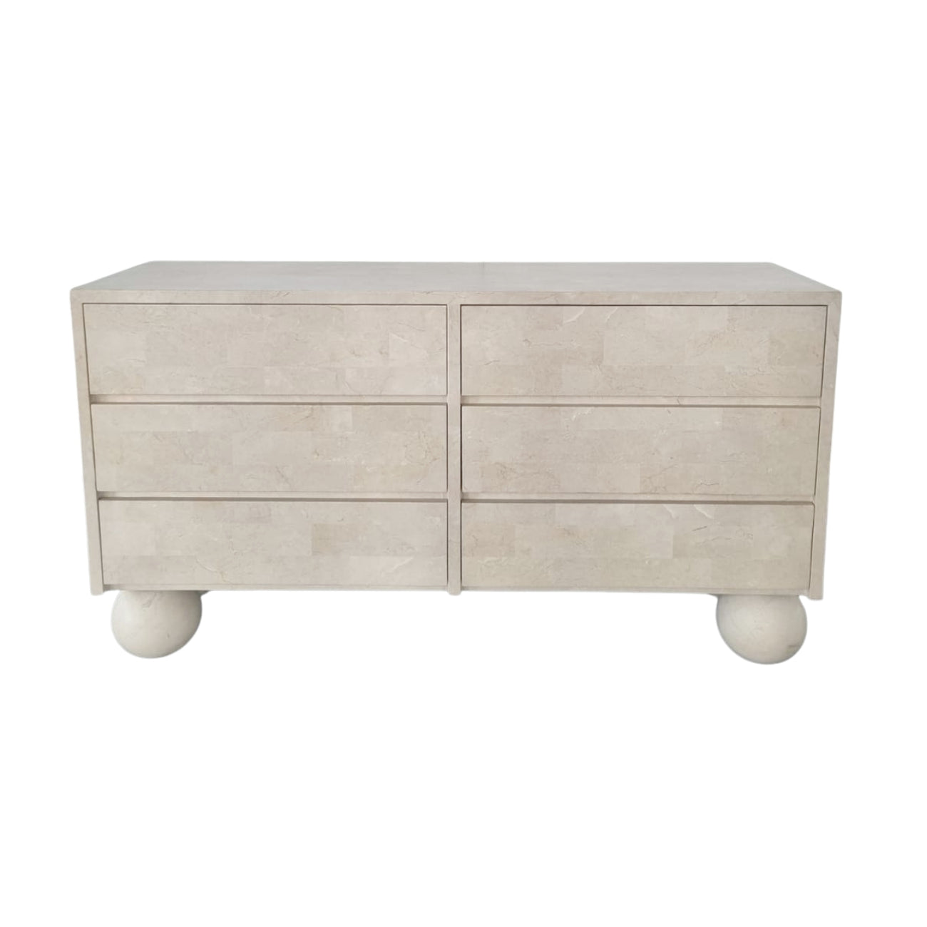 MIRO CHEST OF DRAWERS | SPANISH BEIGE MARBLE ⁓ EN GOLD