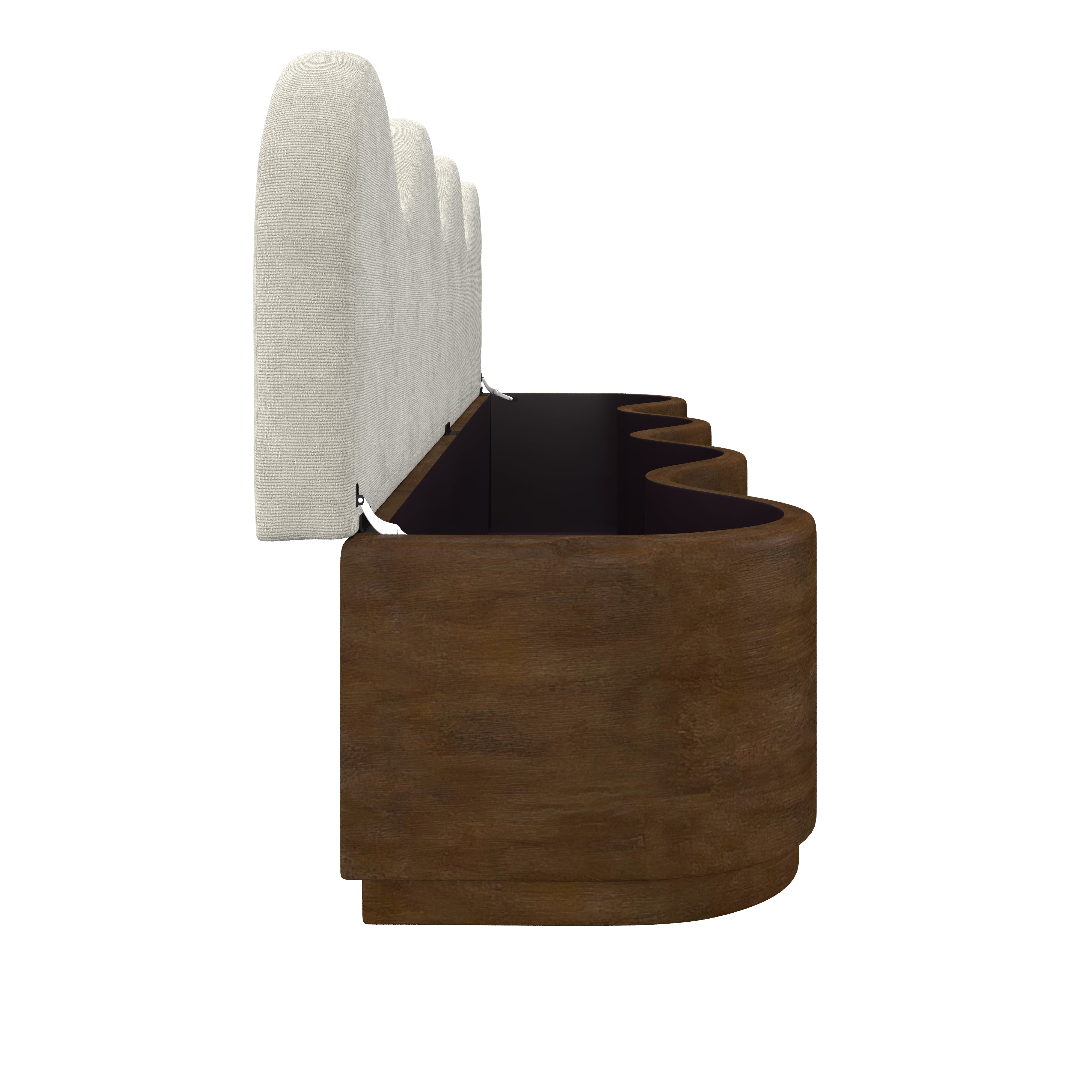 TRIANA BENCH KING, ESPRESSO ~ EN GOLD